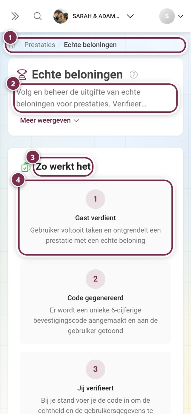 Pagina Echte beloningen voor het inwisselen van echte prijzen