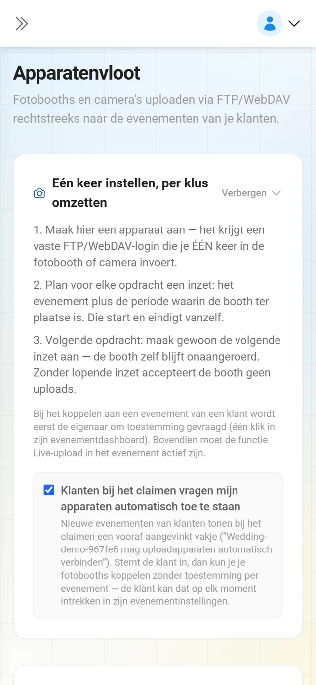 Apparaatbeheer van het reseller-portaal