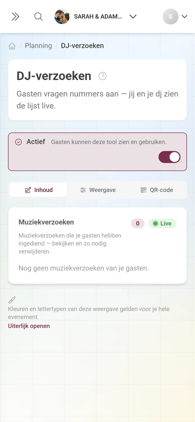 Muziekverzoeken zonder een enkel item