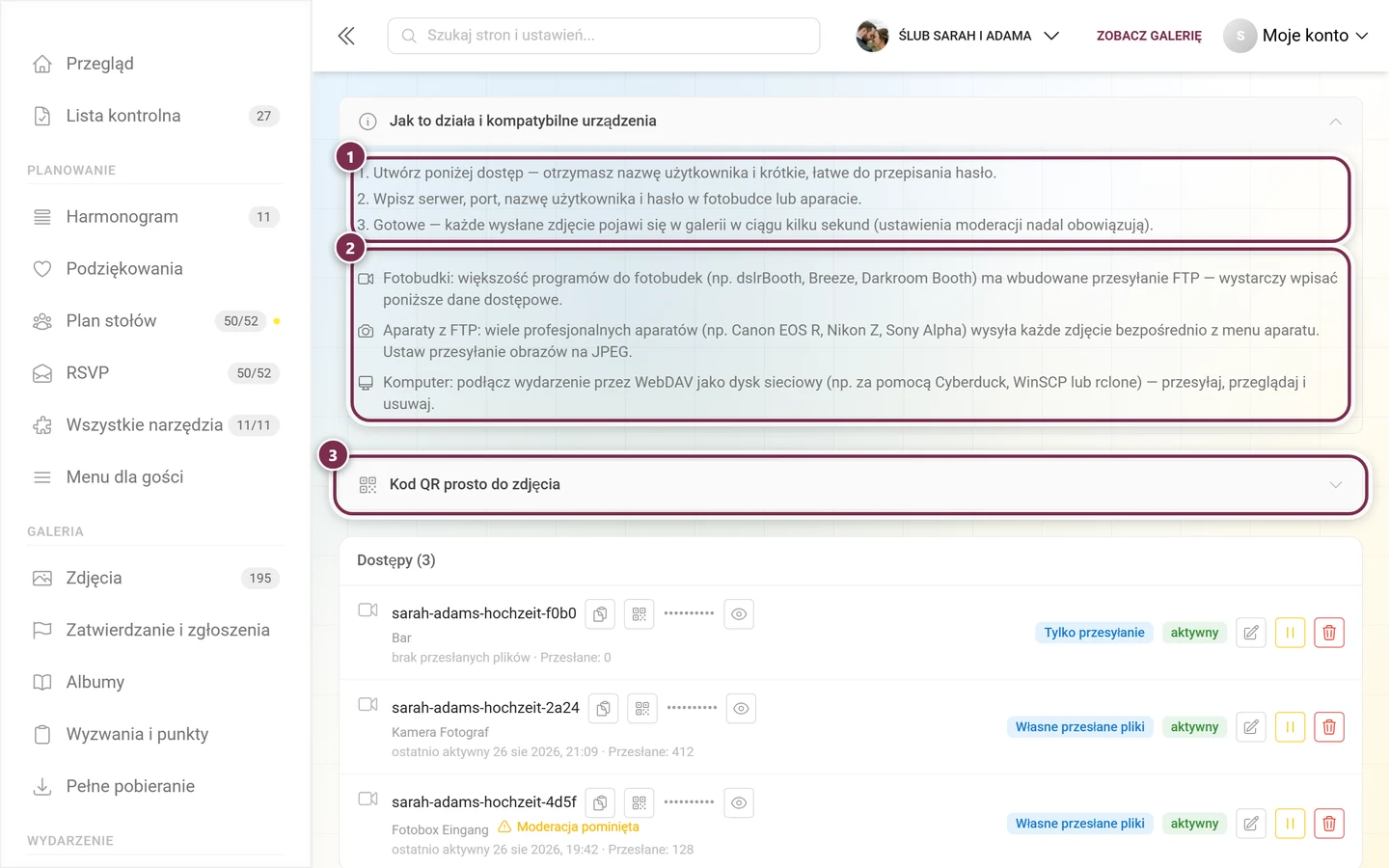 Rozwinięta sekcja Jak to działa i kompatybilne urządzenia z trzema krokami i trzema grupami urządzeń