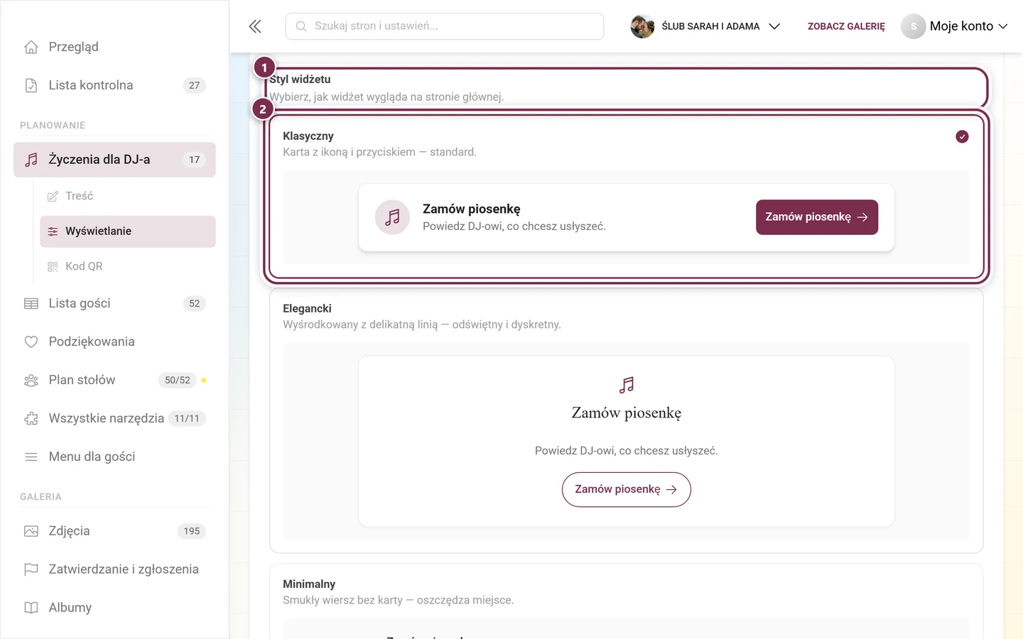 Blok Styl widżetu z wyróżnionym nagłówkiem i kartą Klasyczny
