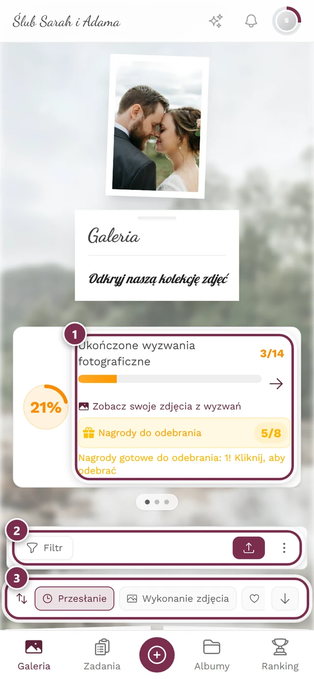Strona galerii ze zdjęciami w siatce