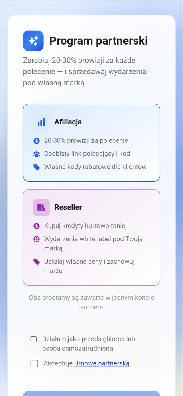 Strona Ustawienia z formularzem Dane firmy