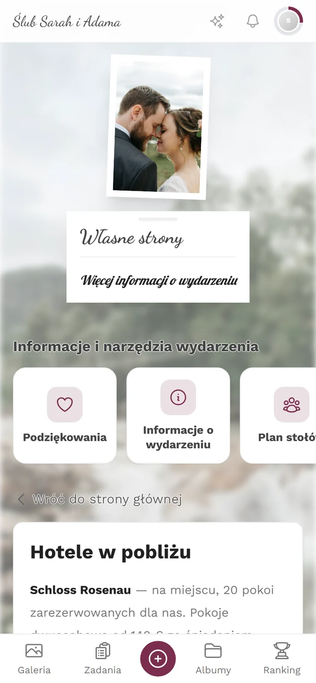 Gotowa własna strona w widoku gościa z nagłówkiem, obrazem i tekstem