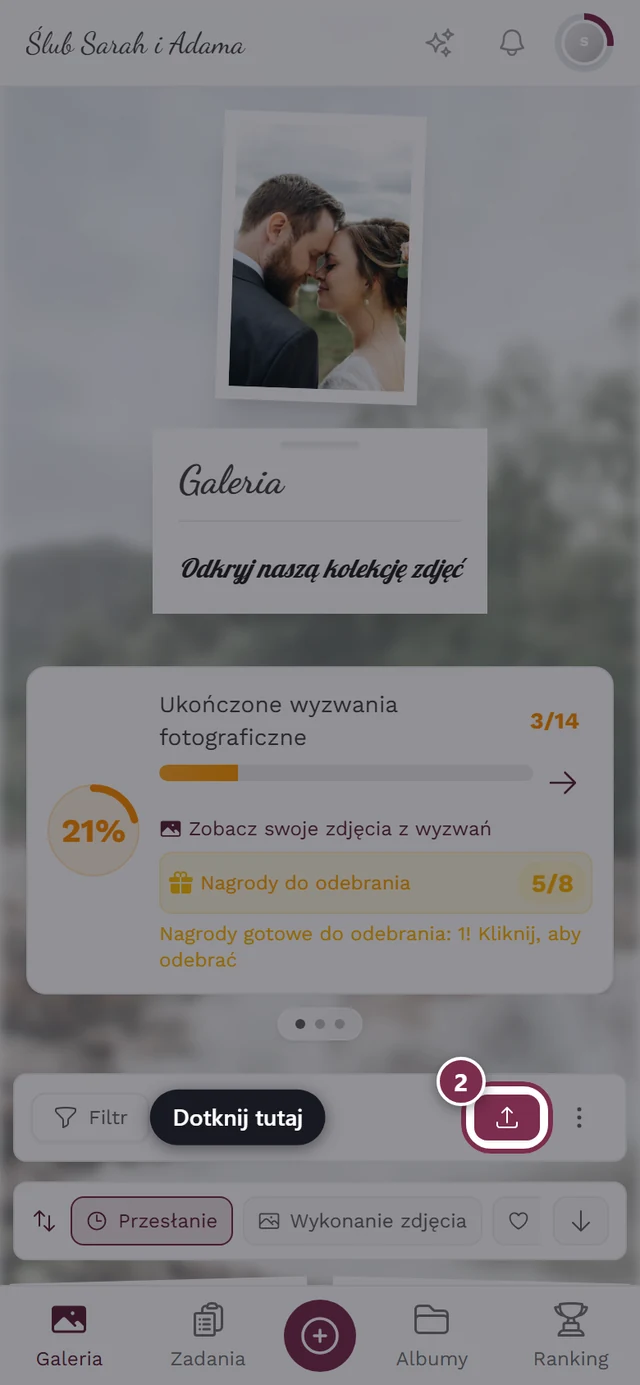 Wyróżniony przycisk Prześlij w galerii