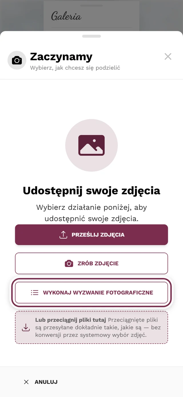 Pierwszy krok okna przesyłania, oznaczone wejście do ścieżki wyzwań