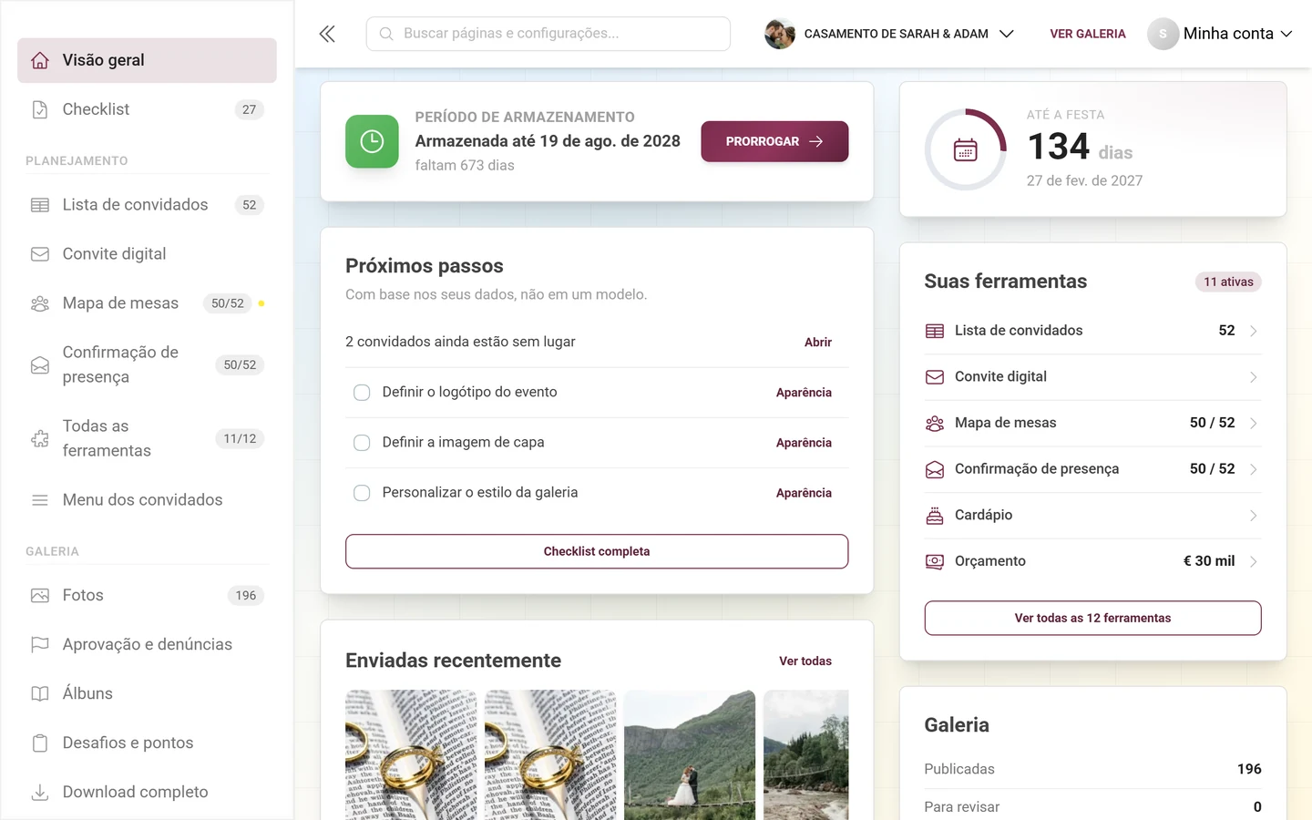 O cartão Próximos passos do painel com passos derivados e tarefas pendentes