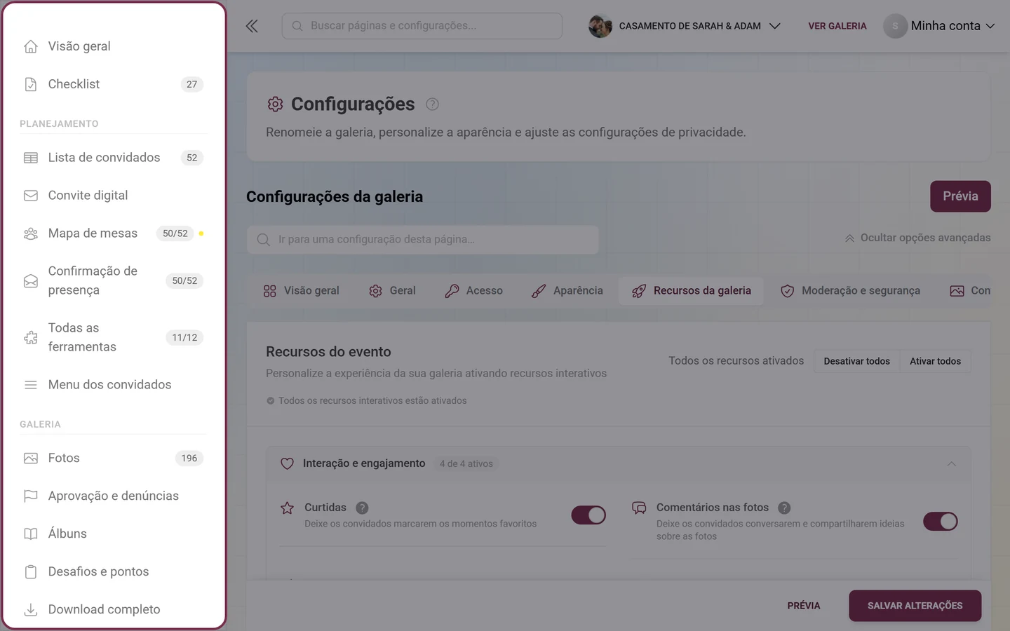 Barra lateral com um item expandido e seus subitens