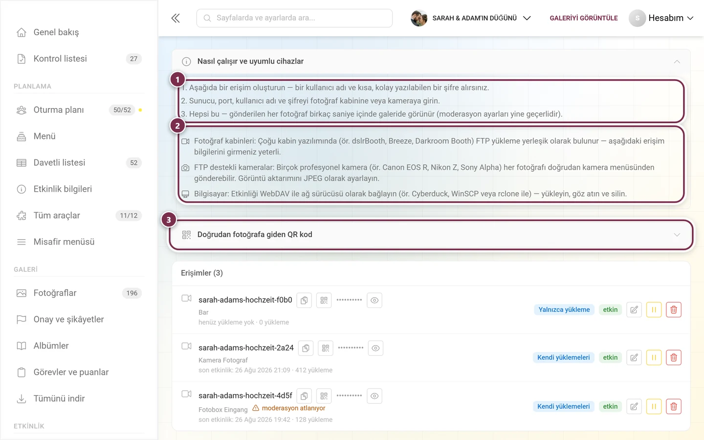 Üç adım ve üç cihaz grubuyla açılmış Nasıl çalışır ve uyumlu cihazlar bölümü