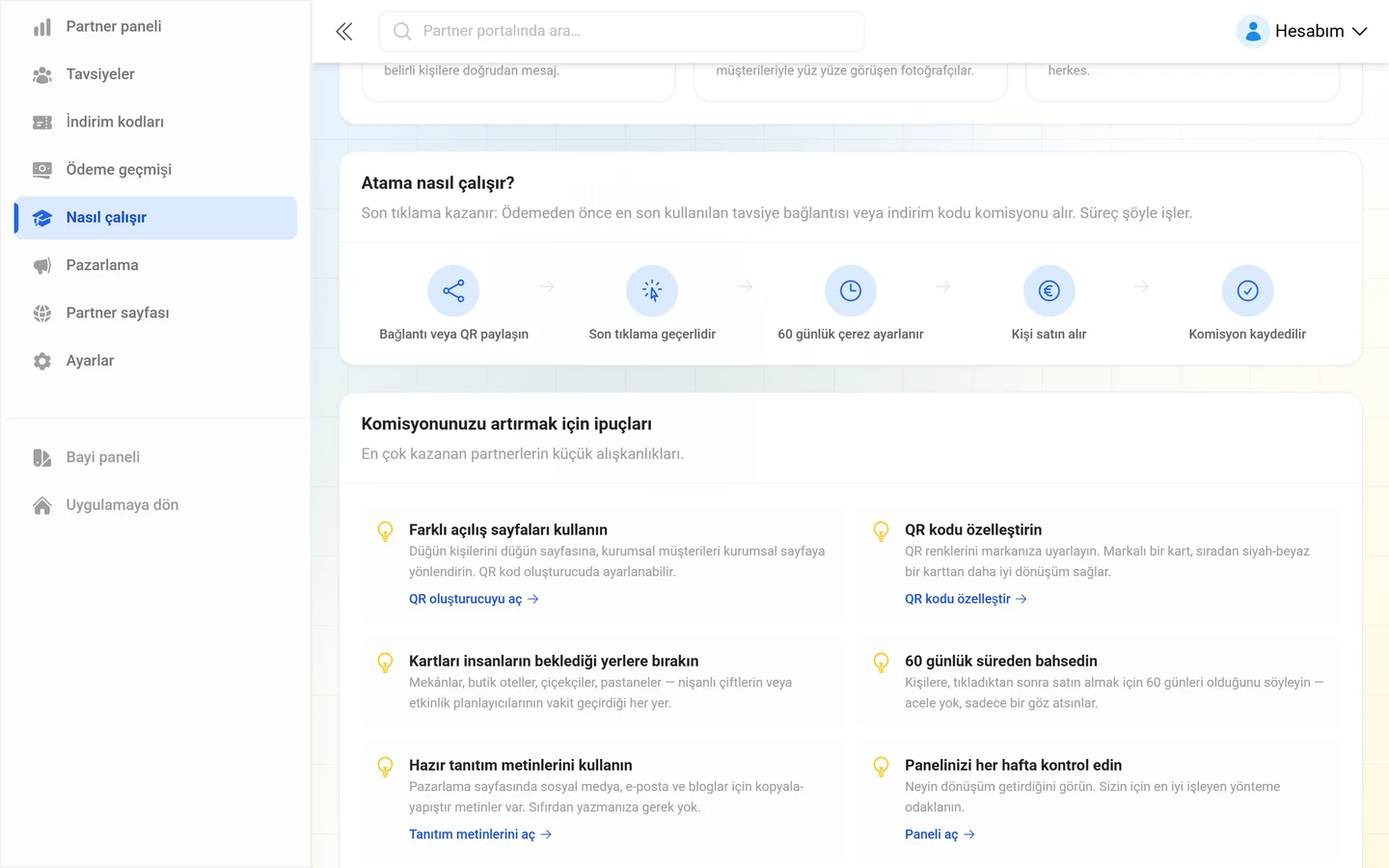 Bağlantı paylaşmaktan komisyon kaydına kadar atama akış grafiği
