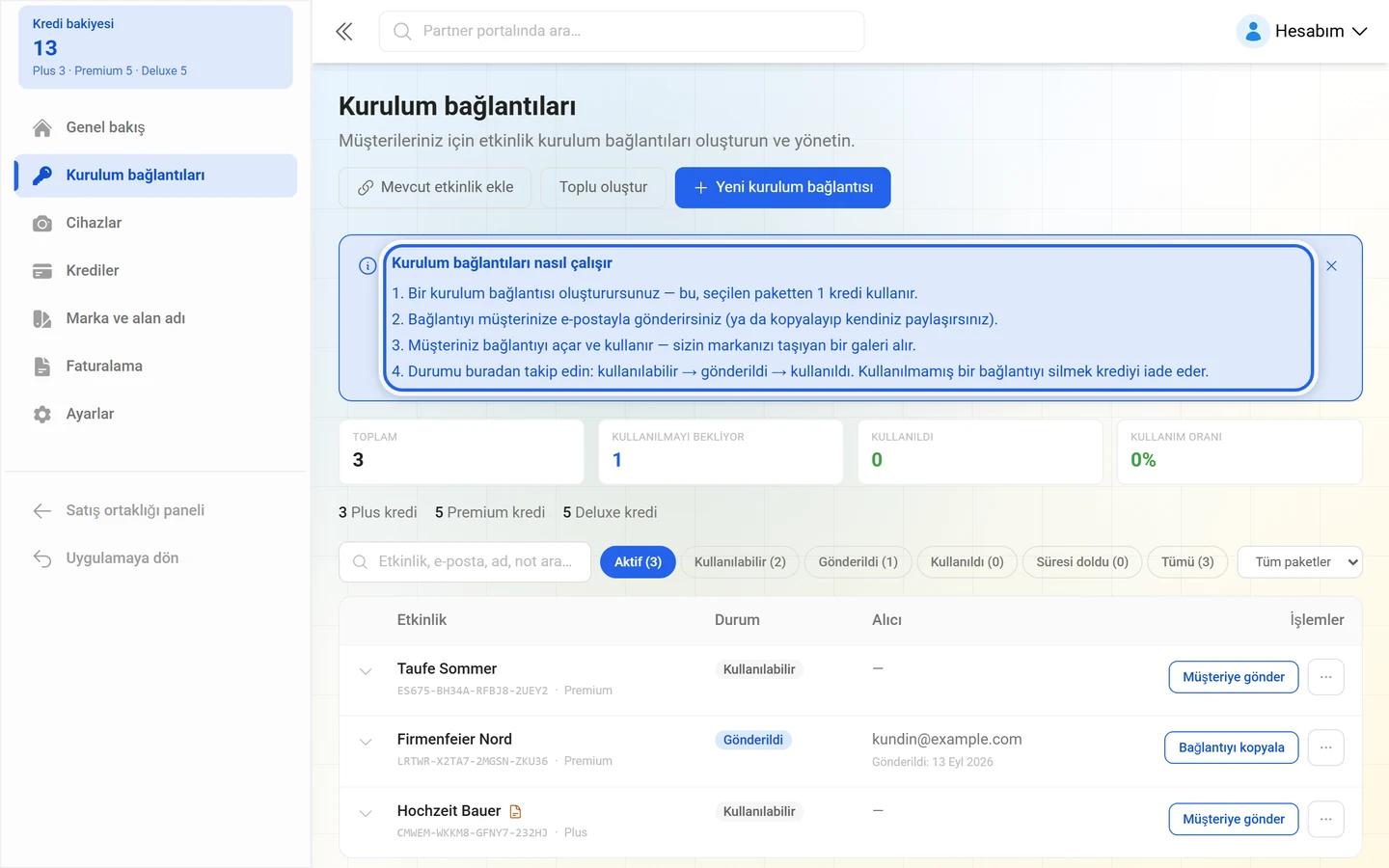 Dört adımlı Kurulum bağlantıları nasıl çalışır açıklama kutusu