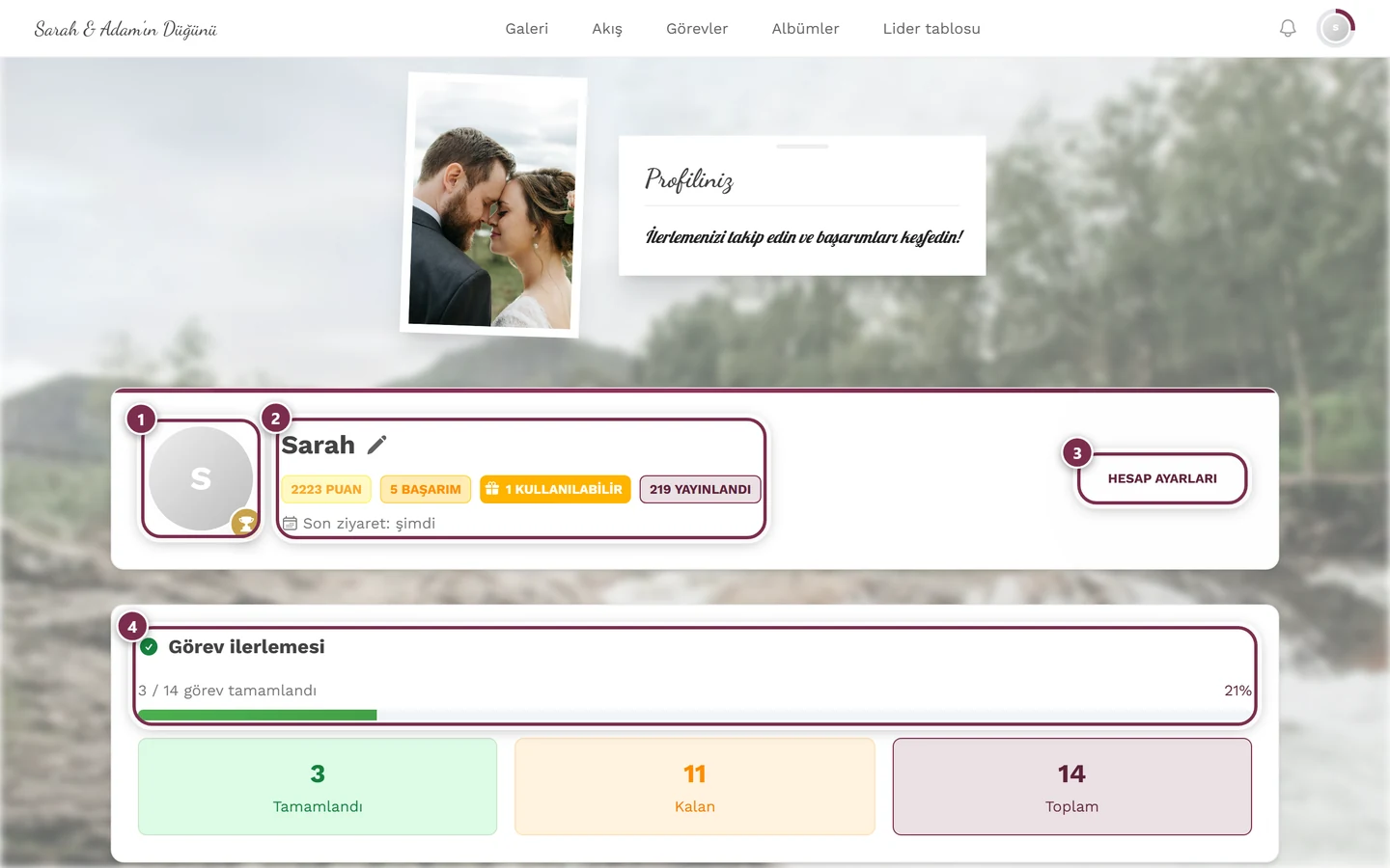 Takma ad ve istatistik kartlarıyla kendi profil sayfanız