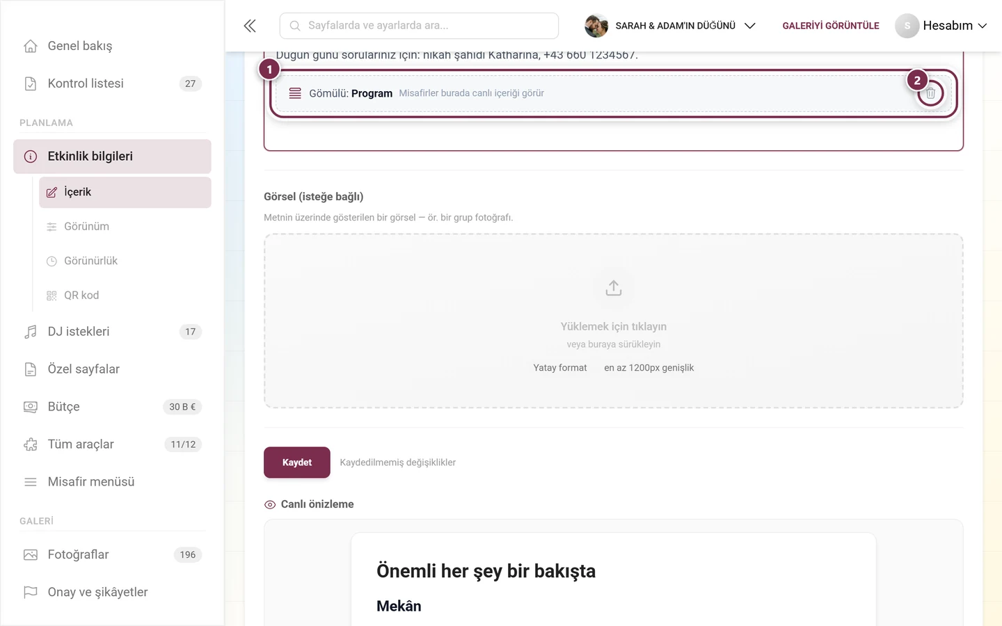 Düzenleyicide çöp kutusu düğmeli bir araç yerleştirmesinin yer tutucu kartı