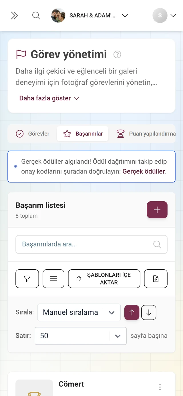 Rozetler, ödüller ve koşullarla başarım yönetimi