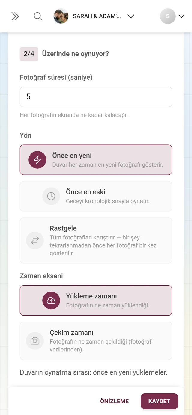 Görsel süresi, yön ve zaman ekseniyle Bölüm 2/4 Üzerinde ne oynuyor