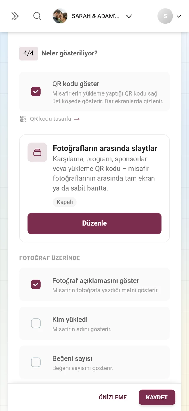 QR kod ve fotoğraf başına anahtarlarla Bölüm 4/4 Üzerine ne ekleniyor