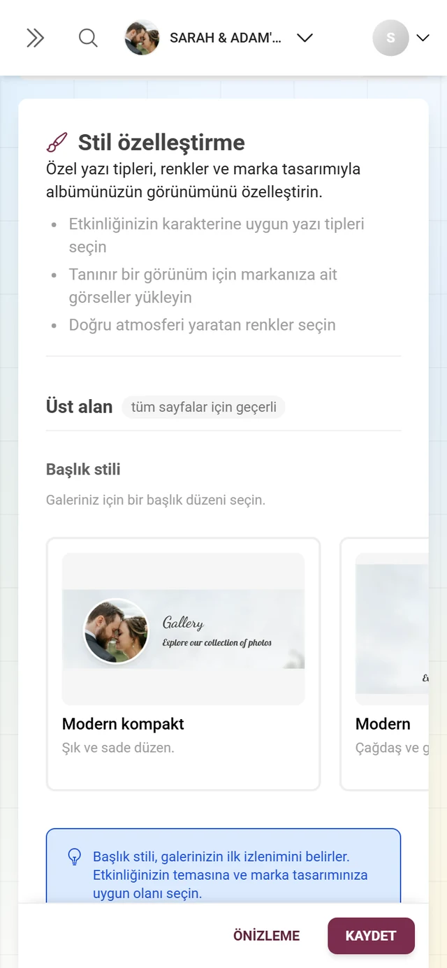 Modern kompakt, Modern, Polaroid ve Minimalist önizleme kartlarıyla Başlık stili bloğu