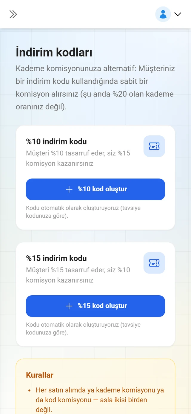 Bir iş ortağının indirim kodlarına genel bakış