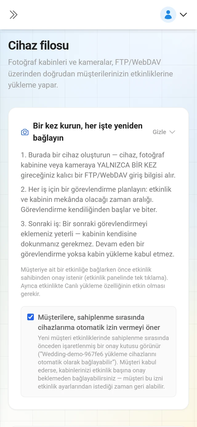 Bayi Portalının cihaz yönetimi