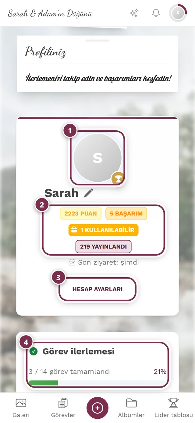 Takma ad ve istatistik kartlarıyla kendi profil sayfanız
