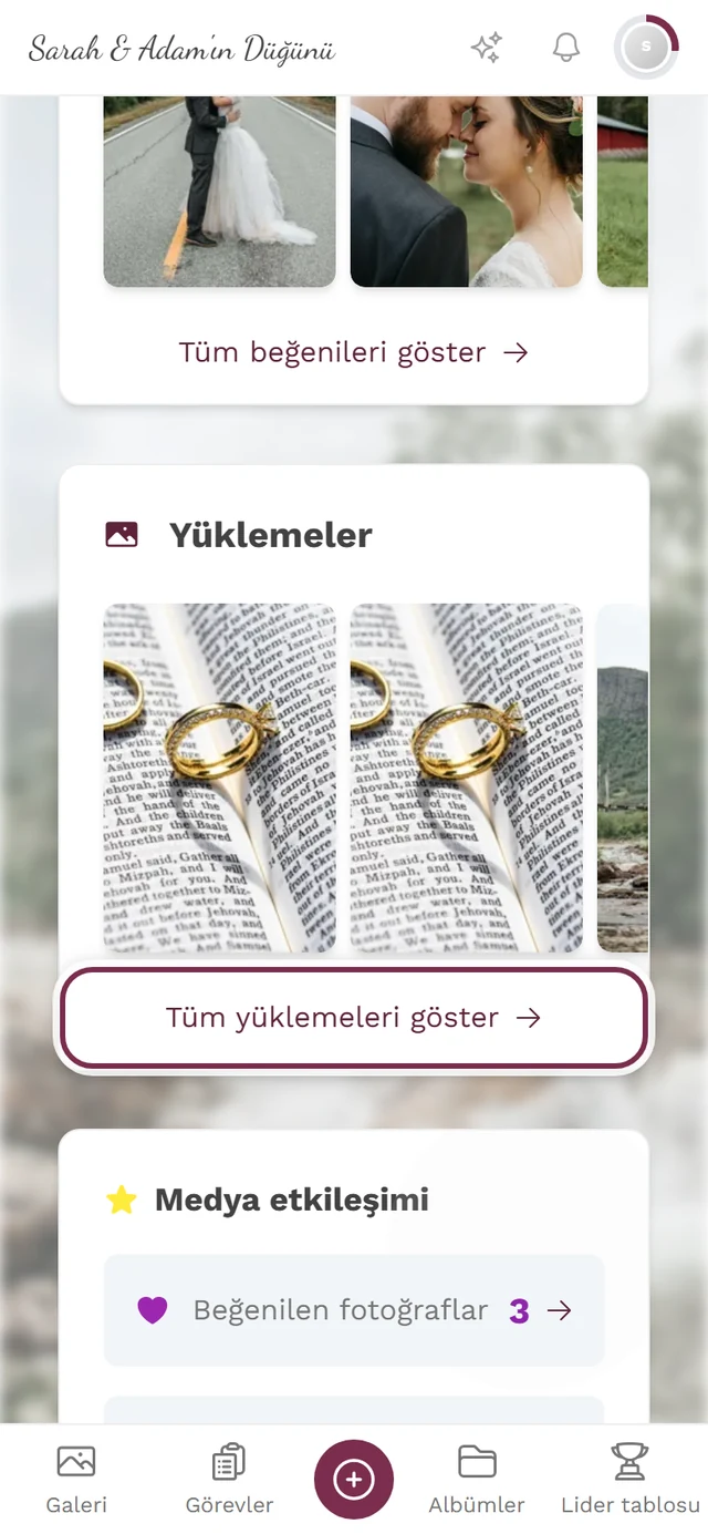 Profil sayfası, Tüm yüklemeleri göster bağlantısı işaretli Yüklemeler bölümü