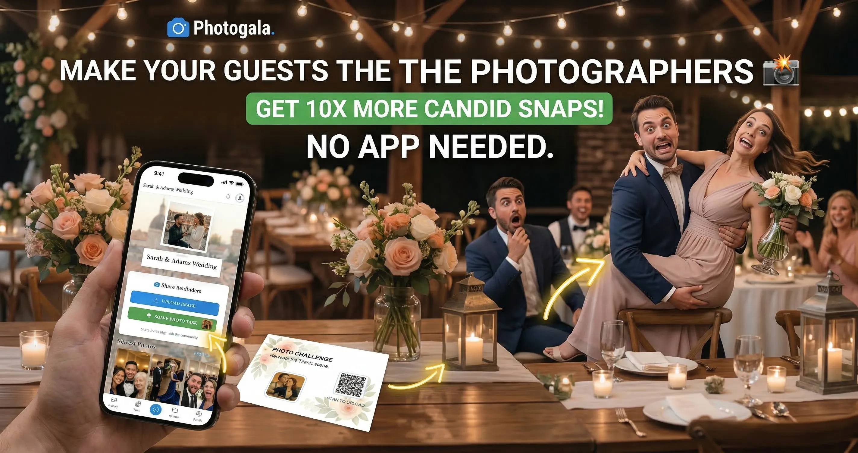 Wedding guests photographing a special moment