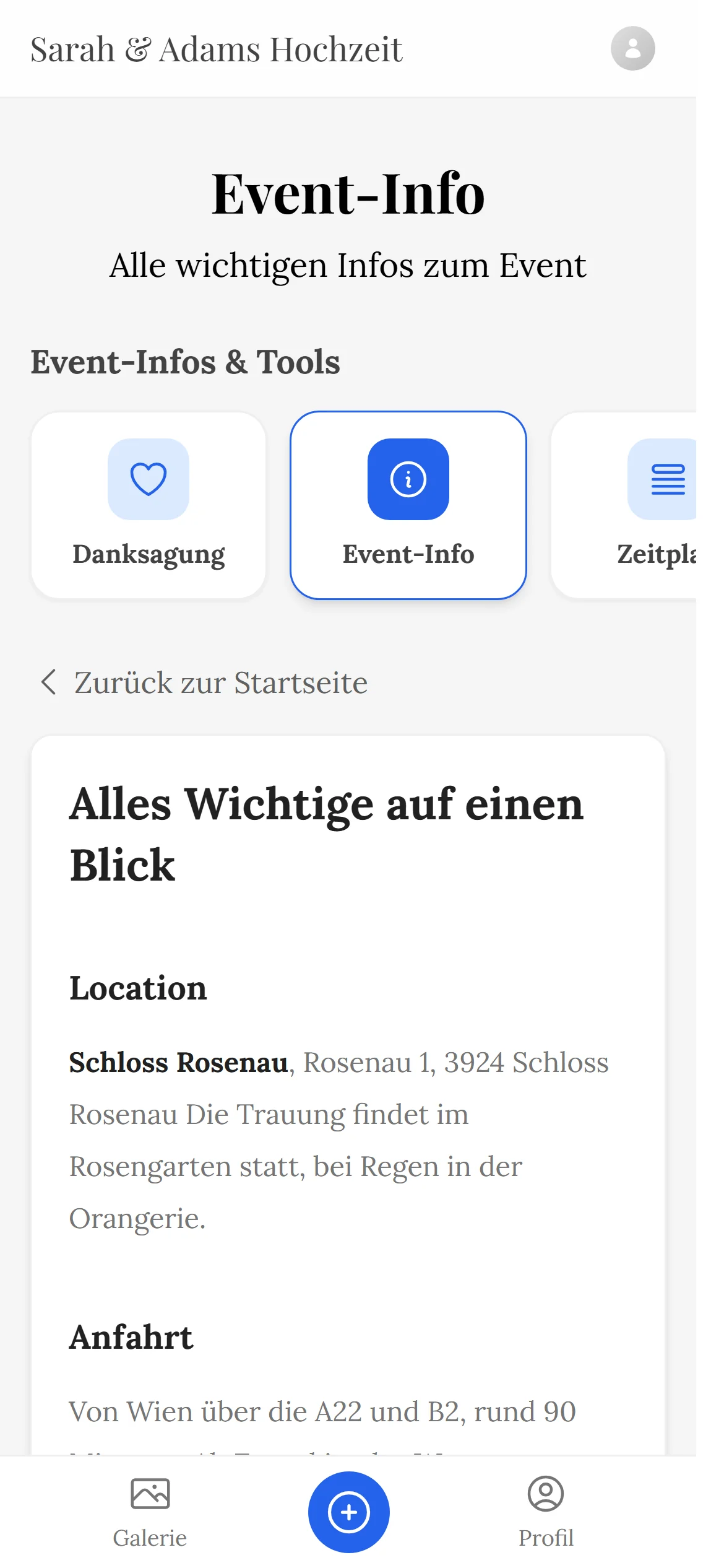 Event-Infos — Ansicht für Gäste