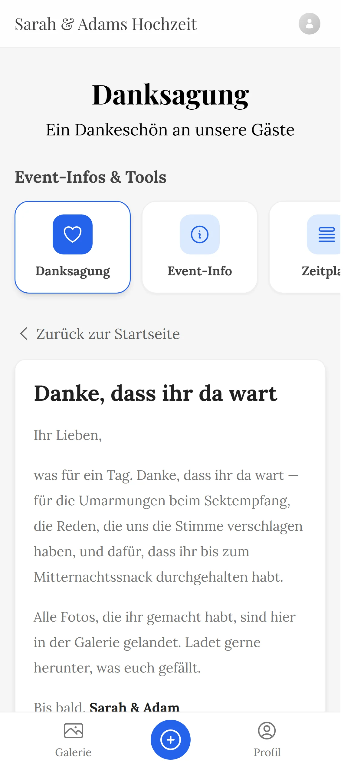 Danksagung — Ansicht für Gäste