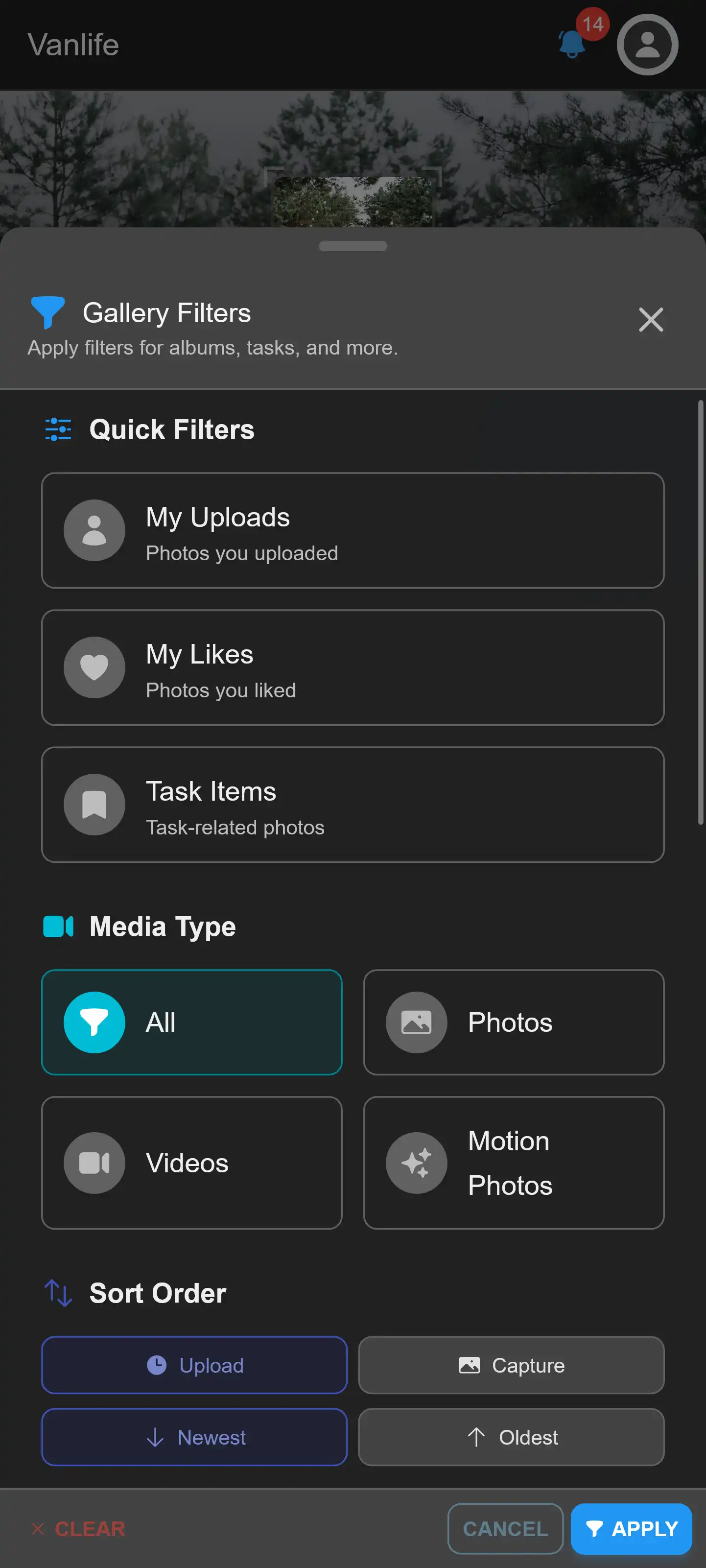 Gallery Filter by Challenge