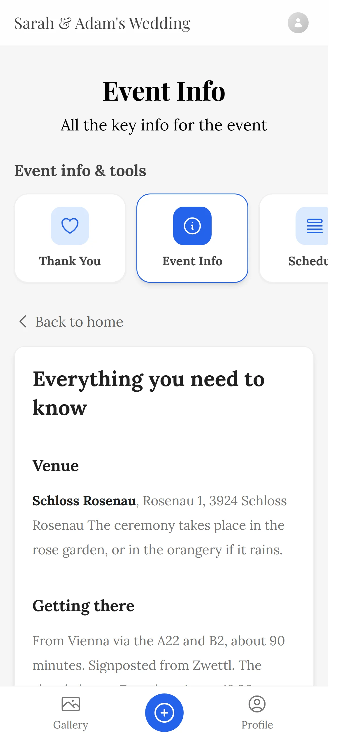 Event Info — Guest view