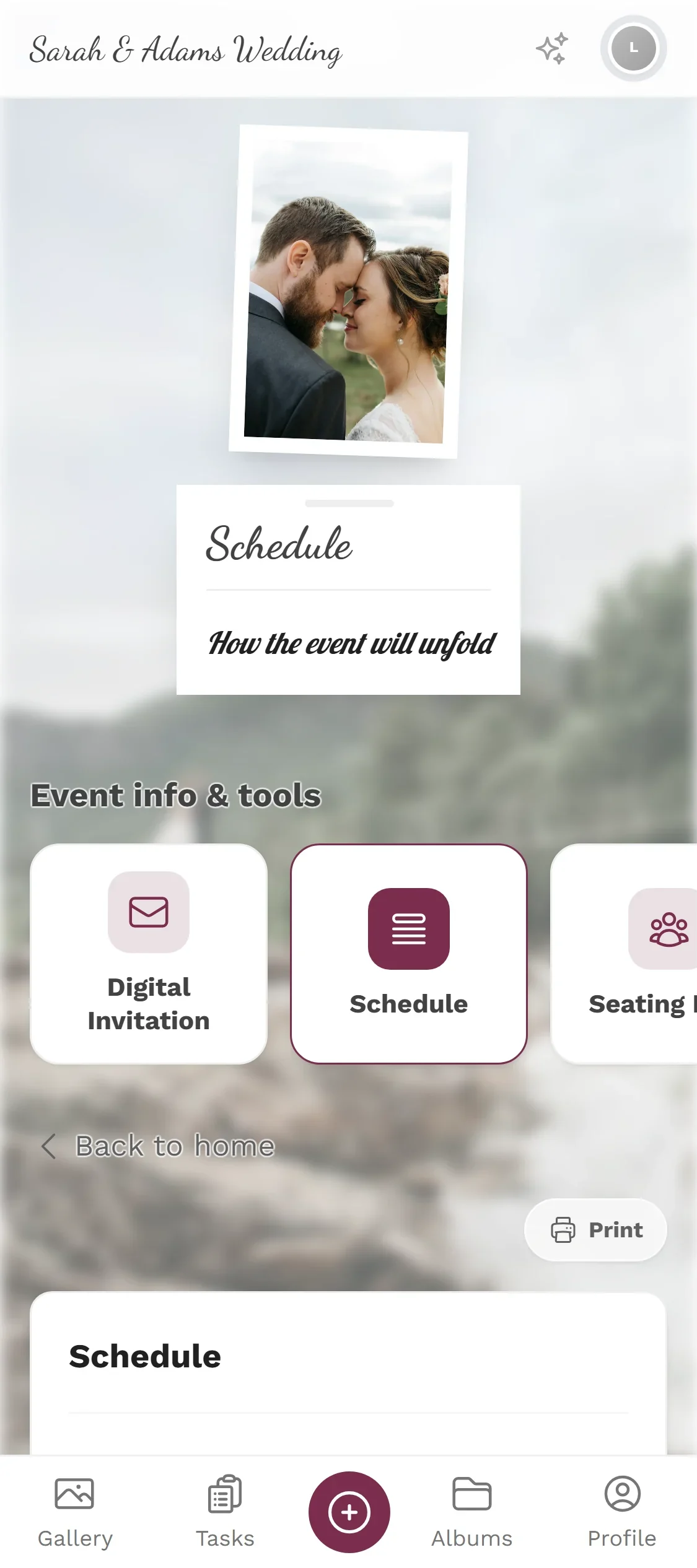 Event Schedule — Guest view