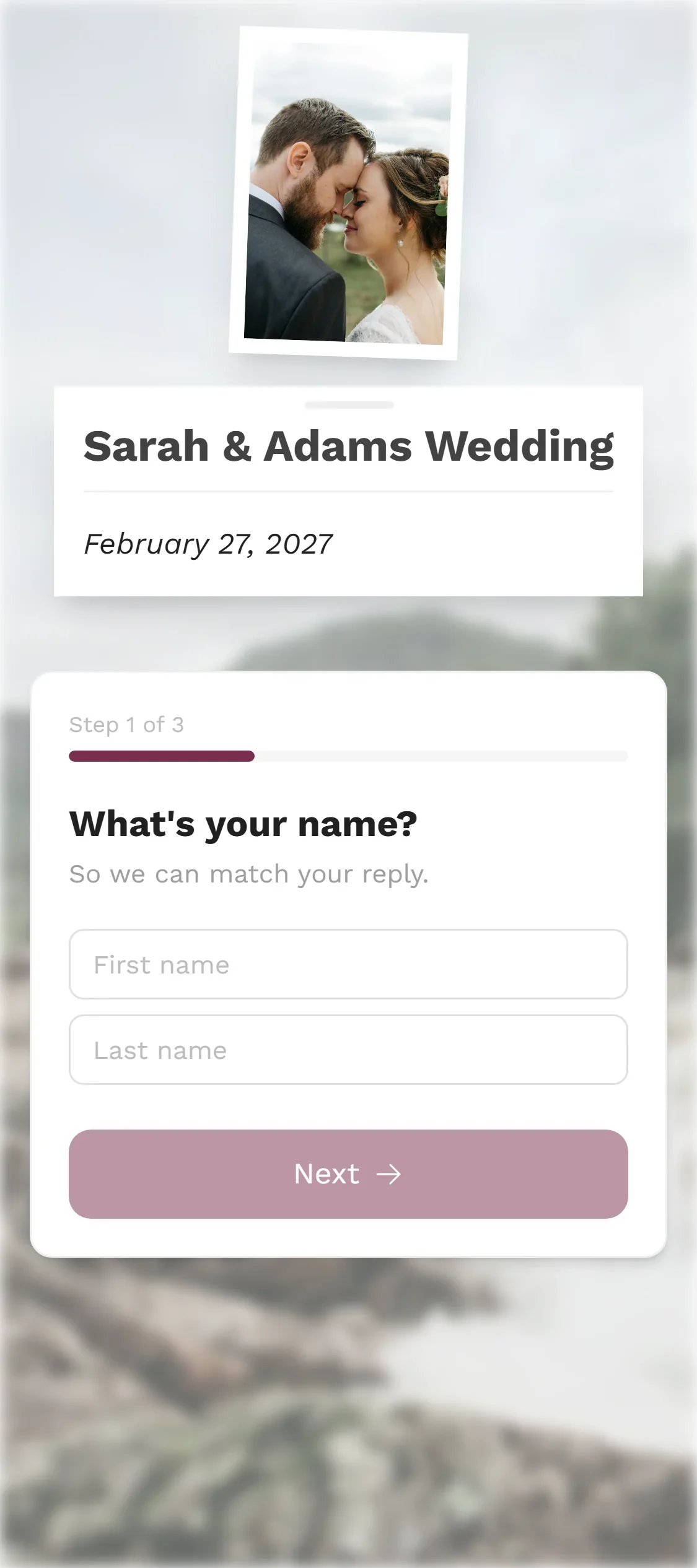 RSVP — Guest view